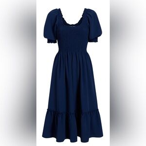 Hill House Home The Louisa Nap Dress - Navy Crepe Size XSWrinkle Resistant Navy